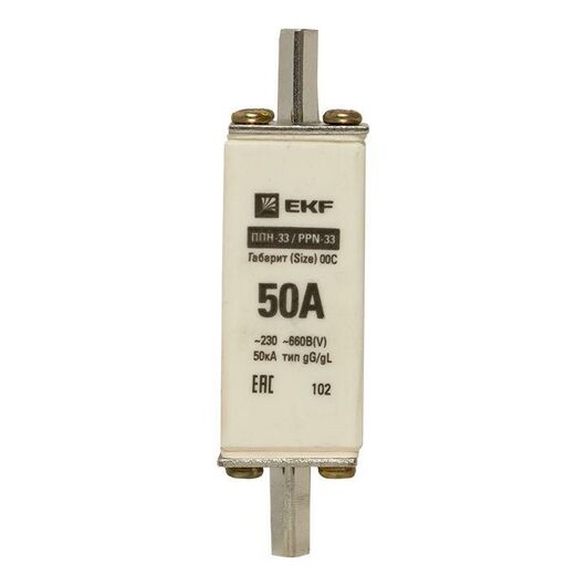 Вставка плавкая ППН-33 100/50А габарит 00C PROxima EKF fus-33/100/50, изображение 5 • Купить по низкой цене в интернет-магазине СМЭК