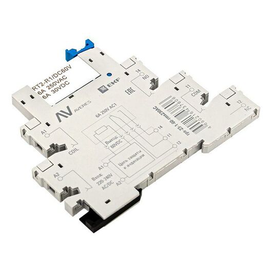 Реле промежуточное РП slim 23/1 6A 230В AC с розеткой в сборе EKF rps-23-1-60-rms230АС, изображение 7 • Купить по низкой цене в интернет-магазине СМЭК