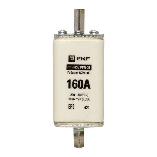 Вставка плавкая ППН-33 160/160А габарит 00 PROxima EKF fus-33/160 • Купить по низкой цене в интернет-магазине СМЭК