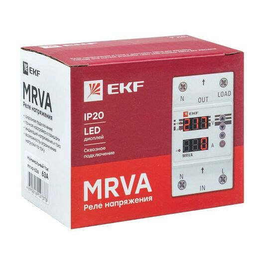 Реле напряжения и тока с дисплеем MRVA 63А PROxima EKF MRVA-63A, изображение 4 • Купить по низкой цене в интернет-магазине СМЭК