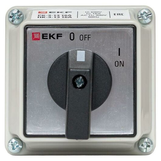 Переключатель кулачковый ПК-3-13 3П 16А "ВКЛ-ВЫКЛ" IP54 EKF pk-3-13-16, изображение 4 • Купить по низкой цене в интернет-магазине СМЭК