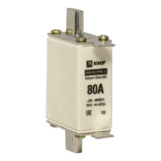 Вставка плавкая ППН-33 100/80А габарит 00С PROxima EKF fus-33/100/80, изображение 6 • Купить по низкой цене в интернет-магазине СМЭК