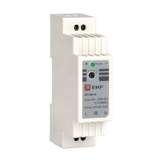 Блок питания 24В DR-15W-24 PROxima EKF dr-15w-24, изображение 4 • Купить по низкой цене в интернет-магазине СМЭК