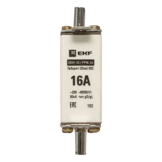Вставка плавкая ППН-33 100/16А габарит 00C PROxima EKF fus-33/100/16, изображение 5 • Купить по низкой цене в интернет-магазине СМЭК