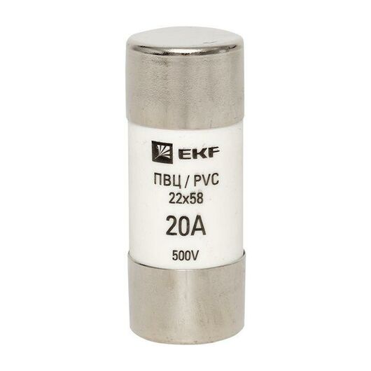 Вставка плавкая цилиндрическая ПВЦ 22х58 20А EKF pvc-22x58-20 • Купить по низкой цене в интернет-магазине СМЭК