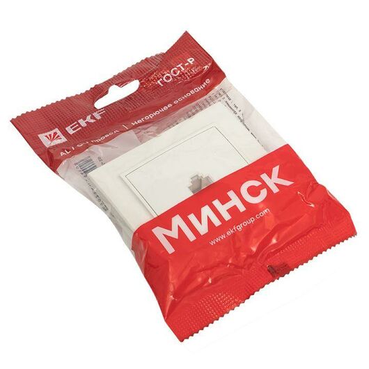 Розетка компьютерная 1-м СП Минск RJ45 бел. Basic EKF ERK01-035-10, изображение 5 • Купить по низкой цене в интернет-магазине СМЭК