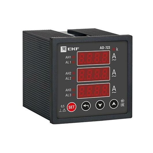Амперметр цифровой AD-723 3ф на панель 72х72 EKF ad-723 • Купить по низкой цене в интернет-магазине СМЭК