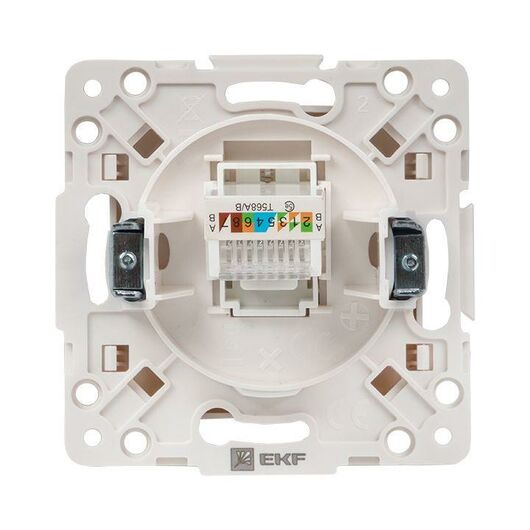 Розетка компьютерная 1-м Стокгольм RJ45 механизм бел. PROxima EKF EYK01-035-10, изображение 10 • Купить по низкой цене в интернет-магазине СМЭК