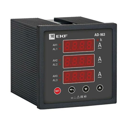 Амперметр цифровой AD-963 3ф на панель 96х96 EKF ad-963 • Купить по низкой цене в интернет-магазине СМЭК