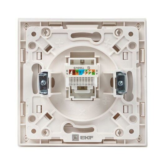 Розетка компьютерная 1-м Стокгольм RJ45 механизм бел. PROxima EKF EYK01-035-10, изображение 4 • Купить по низкой цене в интернет-магазине СМЭК