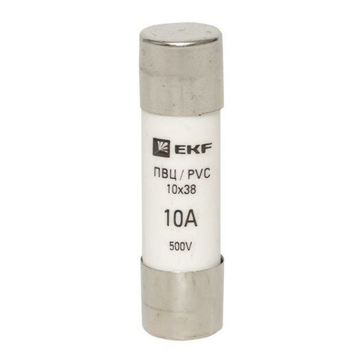 Вставка плавкая цилиндрическая ПВЦ 10х38 10А EKF pvc-10x38-10 • Купить по низкой цене в интернет-магазине СМЭК