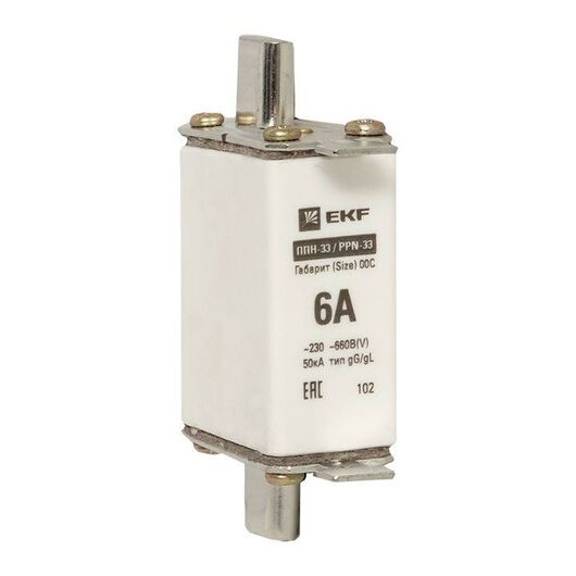 Вставка плавкая ППН-33 6А габарит 00C PROxima EKF fus-33/100/6 • Купить по низкой цене в интернет-магазине СМЭК