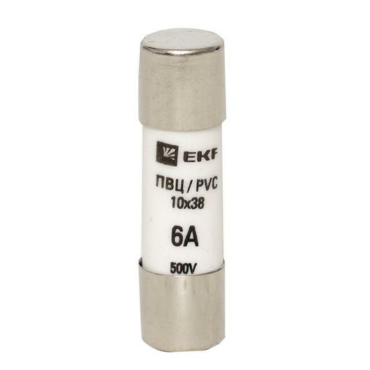 Вставка плавкая цилиндрическая ПВЦ 10х38 6А EKF pvc-10x38-6 • Купить по низкой цене в интернет-магазине СМЭК
