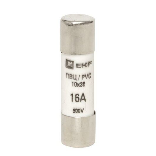 Вставка плавкая цилиндрическая ПВЦ 10х38 16А EKF pvc-10x38-16 • Купить по низкой цене в интернет-магазине СМЭК