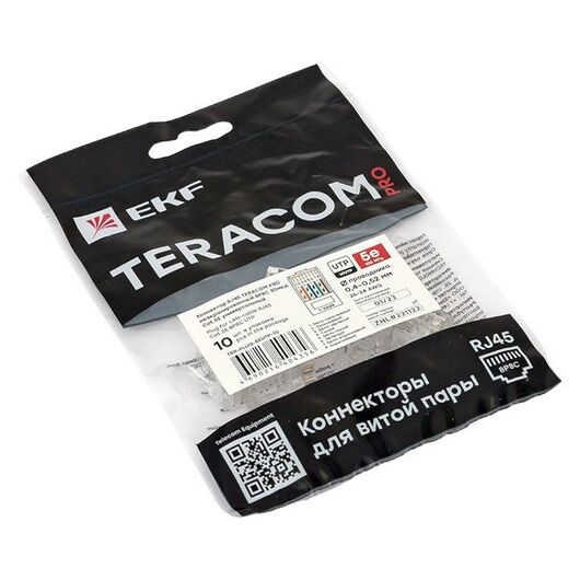 Коннектор RJ45 (8P8C) кат.5E неэкранир. 30мкд универс. (уп.10шт) TERACOM PRO EKF TRP-PLUG-5EUTP-10, изображение 5 • Купить по низкой цене в интернет-магазине СМЭК