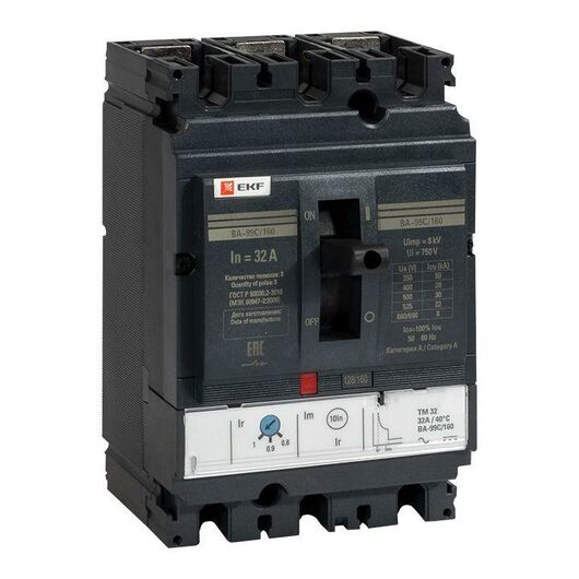 Выключатель автоматический 3п 160/32А 36кА ВА-99C Compact NS PROxima EKF mccb99C-160-32, изображение 5 • Купить по низкой цене в интернет-магазине СМЭК