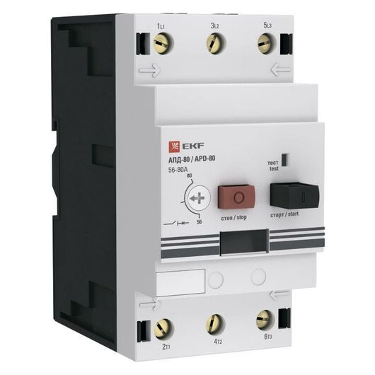 Выключатель автоматический для защиты двигателя АПД-80 56-80А EKF apd3-56-80 • Купить по низкой цене в интернет-магазине СМЭК