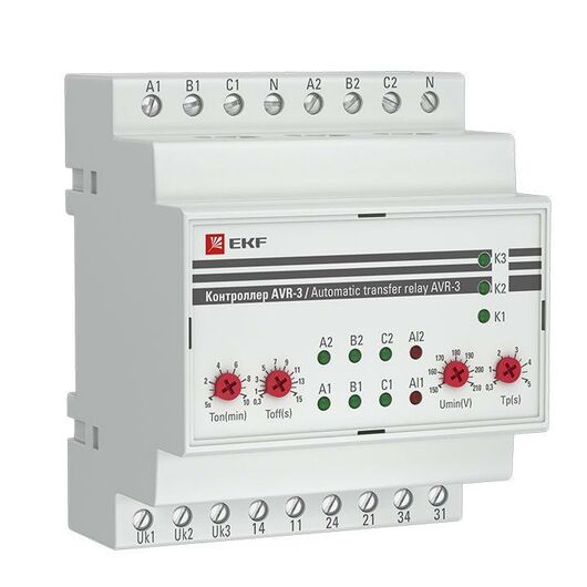 Контроллер АВР на 2 ввода с секционированием AVR-3 PROxima EKF rel-avr-3, изображение 2 • Купить по низкой цене в интернет-магазине СМЭК