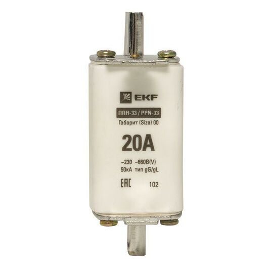 Вставка плавкая ППН-33 160/20А габарит 00 PROxima EKF fus-33/160/20, изображение 5 • Купить по низкой цене в интернет-магазине СМЭК