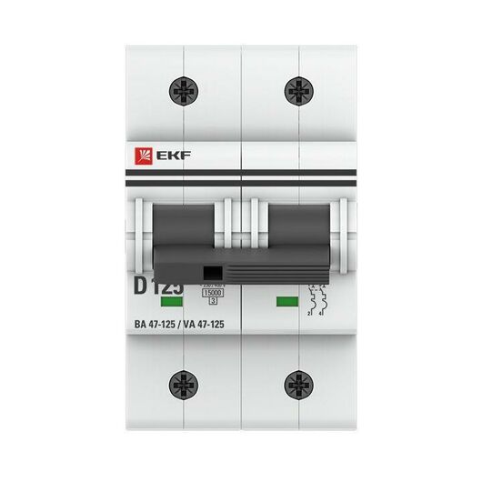 Выключатель автоматический модульный 2п D 125А 15кА ВА 47-125 PROxima EKF mcb47125-2-125D, изображение 4 • Купить по низкой цене в интернет-магазине СМЭК