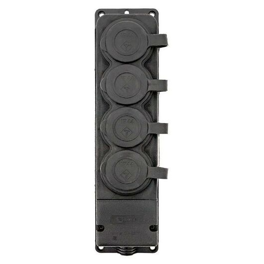 Колодка 4-м 16А IP44 2P+PE 230В с защ. крышками каучук PROxima EKF RPS-020-16-230-44-r, изображение 5 • Купить по низкой цене в интернет-магазине СМЭК
