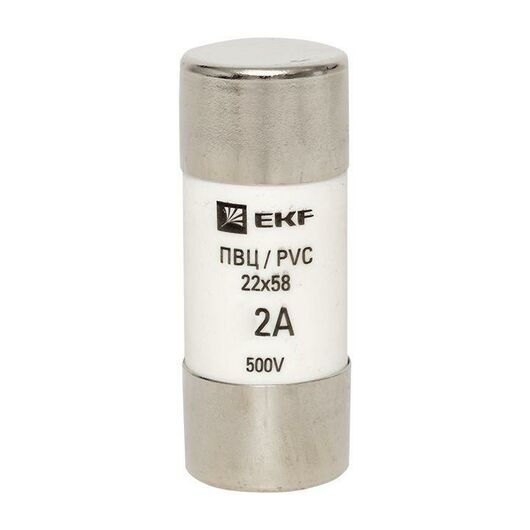 Вставка плавкая цилиндрическая ПВЦ 22х58 2А EKF pvc-22x58-2 • Купить по низкой цене в интернет-магазине СМЭК
