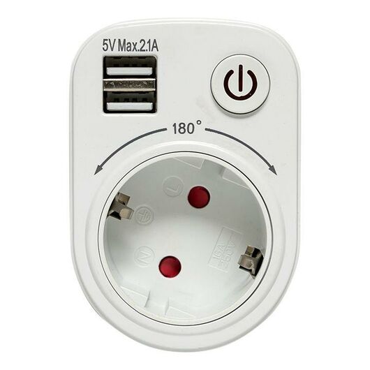 Блок розеточный 1-м ОП SB-01 16А IP20 (розетка 2P+E + 2 разъема USB 5В 2.1А) бел. PROxima EKF SB-01, изображение 4 • Купить по низкой цене в интернет-магазине СМЭК