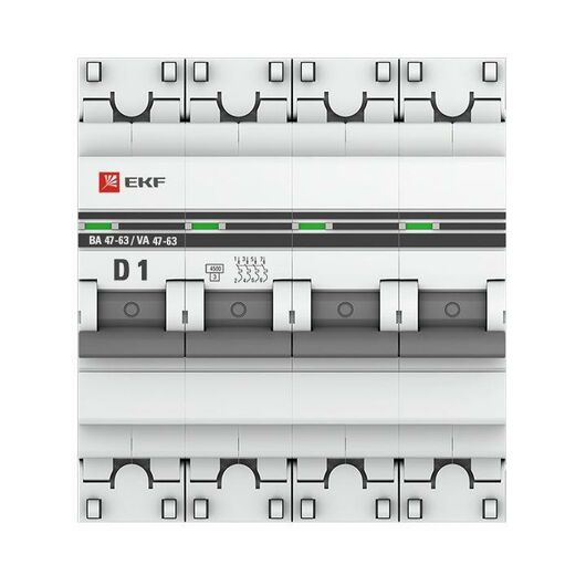 Выключатель автоматический модульный 4п D 1А 4.5кА ВА 47-63 PROxima EKF mcb4763-4-01D-pro • Купить по низкой цене в интернет-магазине СМЭК