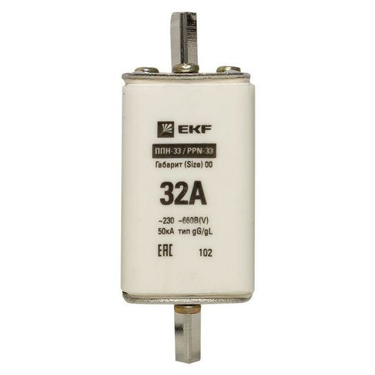 Вставка плавкая ППН-33 160/32А габарит 00 PROxima EKF fus-33/160/32 • Купить по низкой цене в интернет-магазине СМЭК