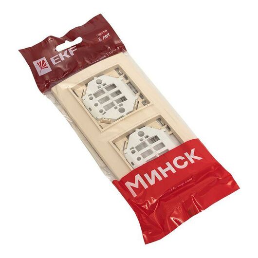 Рамка 2-м Минск горизонтальная беж. EKF ERM-G-302-20, изображение 3 • Купить по низкой цене в интернет-магазине СМЭК