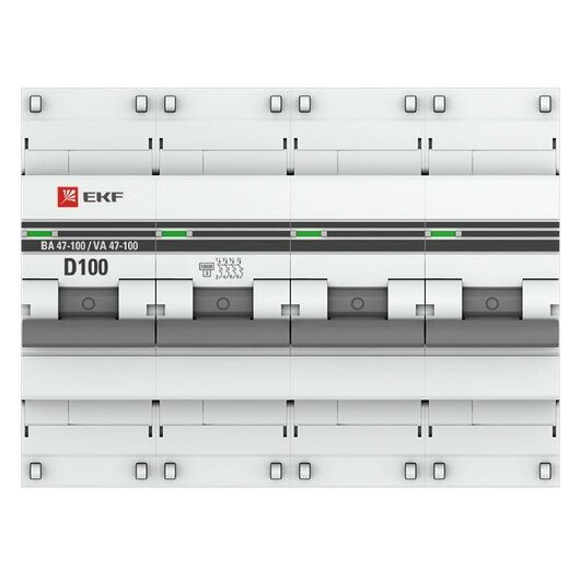 Выключатель автоматический модульный 4п D 100А 10кА ВА 47-100 PROxima EKF mcb47100-4-100D-pro • Купить по низкой цене в интернет-магазине СМЭК