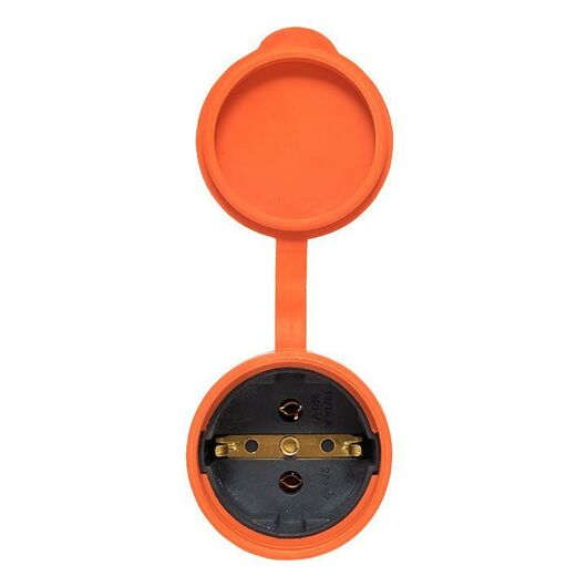 Розетка переносная 16А IP44 230В 2P+PE с защ. крышкой каучук оранж. PROxima EKF RPS-012-16-230-44-ro, изображение 2 • Купить по низкой цене в интернет-магазине СМЭК