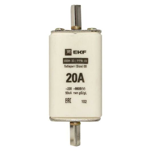 Вставка плавкая ППН-33 160/20А габарит 00 PROxima EKF fus-33/160/20 • Купить по низкой цене в интернет-магазине СМЭК