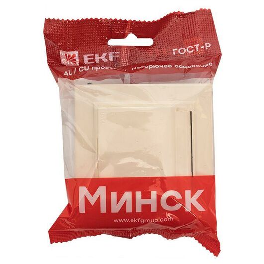 Розетка 1-м СП Минск 16А IP44 с заземл. защ. шторки с крышкой беж. EKF ERR16-029-200-44, изображение 6 • Купить по низкой цене в интернет-магазине СМЭК