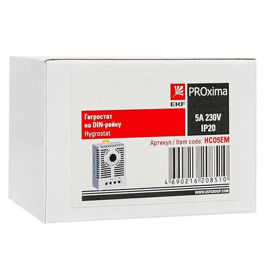 Гигростат на DIN-рейку 5А 230В IP20 PROxima EKF HCO5EM, изображение 3 • Купить по низкой цене в интернет-магазине СМЭК