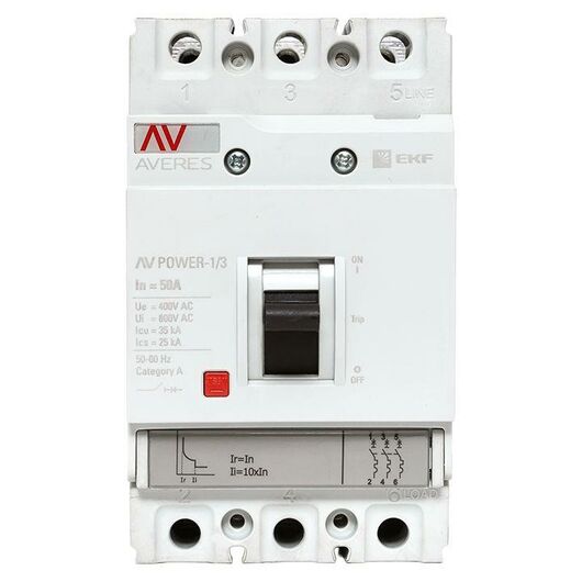 Выключатель автоматический 3п 50А 35кА AV POWER-1/3 TR AVERES EKF mccb-13-50-TR-av, изображение 8 • Купить по низкой цене в интернет-магазине СМЭК