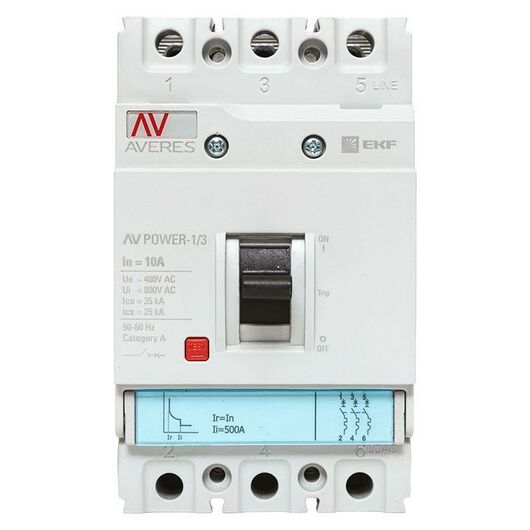 Выключатель автоматический 3п 10А 35кА AV POWER-1/3 TR AVERES EKF mccb-13-10-TR-av, изображение 8 • Купить по низкой цене в интернет-магазине СМЭК