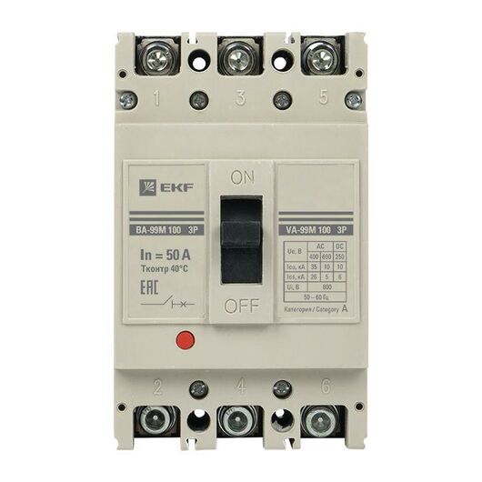 Выключатель автоматический 3п 100/50А 35кА ВА-99М PROxima EKF mccb99-100-50m • Купить по низкой цене в интернет-магазине СМЭК