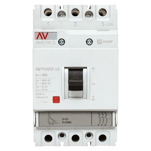 Выключатель автоматический 3п 40А 35кА AV POWER-1/3 TR AVERES EKF mccb-13-40-TR-av, изображение 7 • Купить по низкой цене в интернет-магазине СМЭК