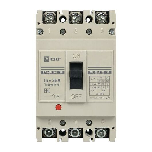 Выключатель автоматический 3п 100/25А 35кА ВА-99М PROxima EKF mccb99-100-25m • Купить по низкой цене в интернет-магазине СМЭК