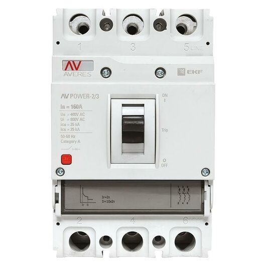 Выключатель автоматический 3п 160А 35кА AV POWER-2/3 TR AVERES EKF mccb-23-160-TR-av • Купить по низкой цене в интернет-магазине СМЭК