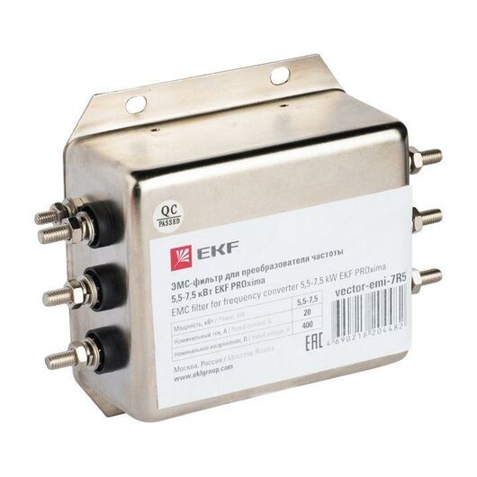 ЭМС-фильтр для преобразователя частоты 5.5-7.5кВт EKF vector-emi-7R5, изображение 3 • Купить по низкой цене в интернет-магазине СМЭК