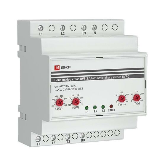 Реле выбора фаз РВФ-3 PROxima EKF RVF-3, изображение 2 • Купить по низкой цене в интернет-магазине СМЭК