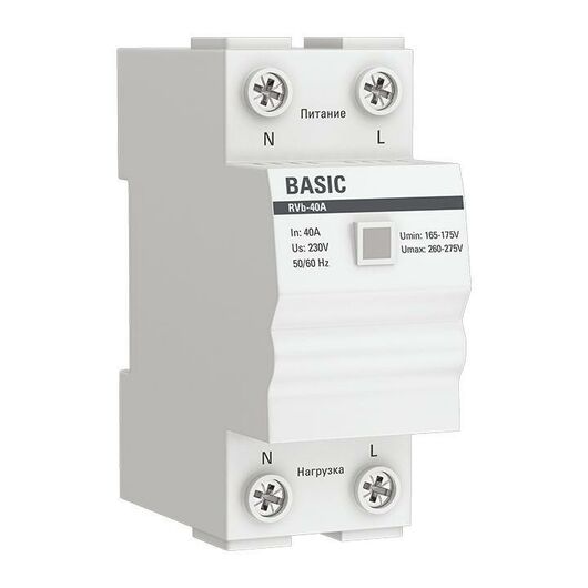 Реле напряжения RVb-40A (сквозное подкл.) Basic EKF rvb-40a • Купить по низкой цене в интернет-магазине СМЭК