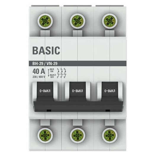 Выключатель нагрузки 3п 40А ВН-29 Basic EKF SL29-3-40-bas • Купить по низкой цене в интернет-магазине СМЭК