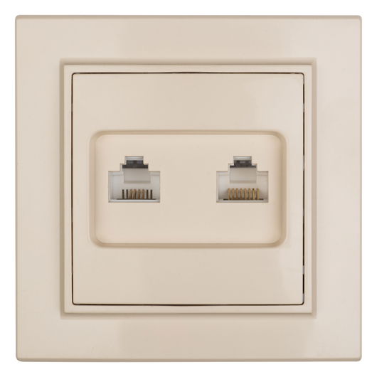 Розетка компьютерная 2-м СП Минск RJ45 беж. EKF ERK02-035-20 • Купить по низкой цене в интернет-магазине СМЭК