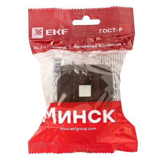 Розетка телефонная 1-м ОП Минск Phone темн. дерево EKF EGT01-034-40, изображение 7 • Купить по низкой цене в интернет-магазине СМЭК