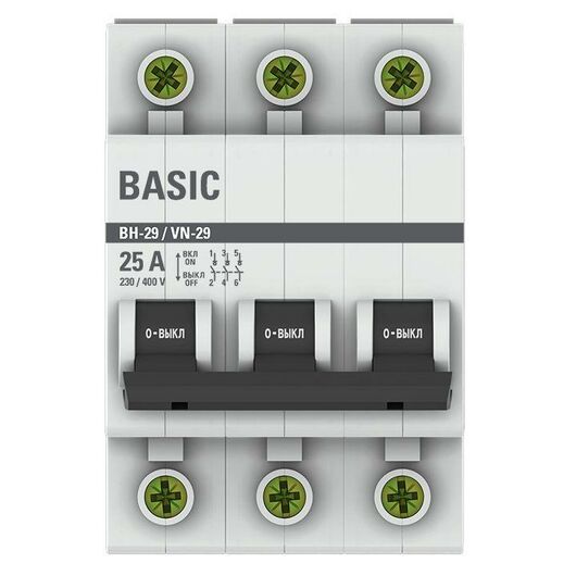 Выключатель нагрузки 3п 25А ВН-29 Basic EKF SL29-3-25-bas • Купить по низкой цене в интернет-магазине СМЭК