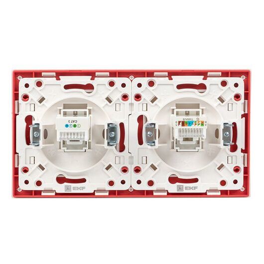 Рамка 2-м Стокгольм бел. с линией цвета красн. PROxima EKF EXM-G-305-20, изображение 9 • Купить по низкой цене в интернет-магазине СМЭК