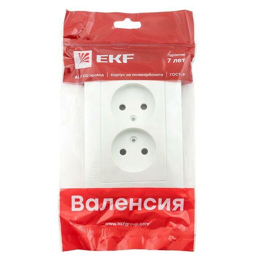 Панель лицевая Валенсия для 2-м розетки 10А без заземл. защ. шторки жемчуж. PROxima EKF ESR10-L-102-50, изображение 4 • Купить по низкой цене в интернет-магазине СМЭК